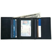 Mens Solid Genuine Leather Tri-fold Wallet
