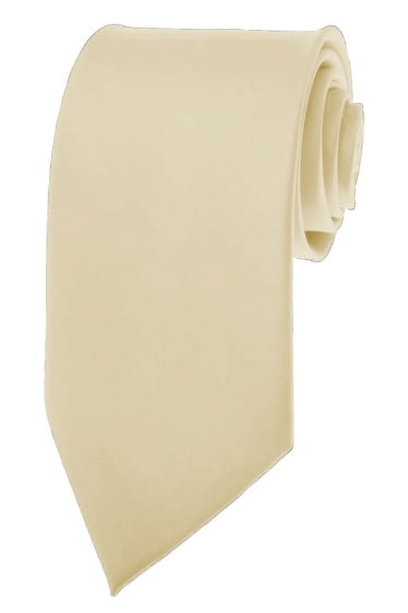 Mens Solid Ivory Cream Ties Necktie