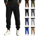 thumbnail image 1 of Mens Solid Jogger Sweatpants Elastic Drawstring Waist Cuffed Ankle Sweat Pants with Pockets for Workout, 1 of 6