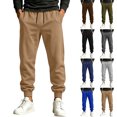 thumbnail image 1 of Mens Solid Jogger Sweatpants Elastic Drawstring Waist Cuffed Ankle Sweat Pants with Pockets for Workout, 1 of 6