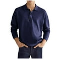 thumbnail image 1 of Mens Solid Long Sleeve Shirts Button Down Lightweight Casual Golf Shirts Casual Turn Down Collar Work Pullover Tops, 1 of 6