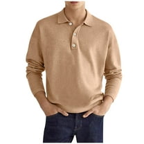 Mens Solid Long Sleeve Shirts Button Down Lightweight Casual Golf Shirts Casual Turn Down Collar Work Pullover Tops