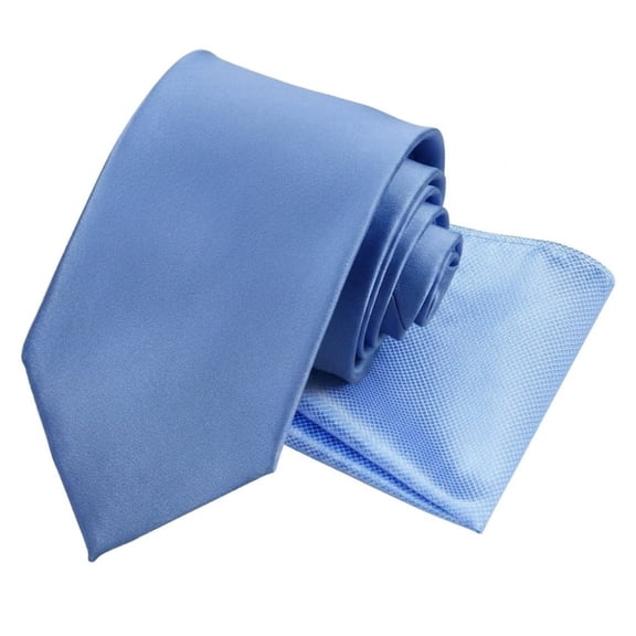 Mens Solid Skinny Satin Tie & Pocket Square Set – Pure Color Slim Necktie & Hanky for Business, Wedding & Formal Suits, Classic Accessory Gift
