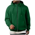 thumbnail image 1 of Mens Solid Sweatshirs Long Sleeve Hoodies Zipper Up Sweater Hooded Athletic Stretch Ultra Soft Textured Sweatshirts Relaxed Fit Jackets with Pockets, 1 of 6