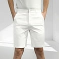 thumbnail image 1 of Mens Solid White Casual Shorts, Classic Fit, Summer Daily & Formal - Casual Use, 1 of 6