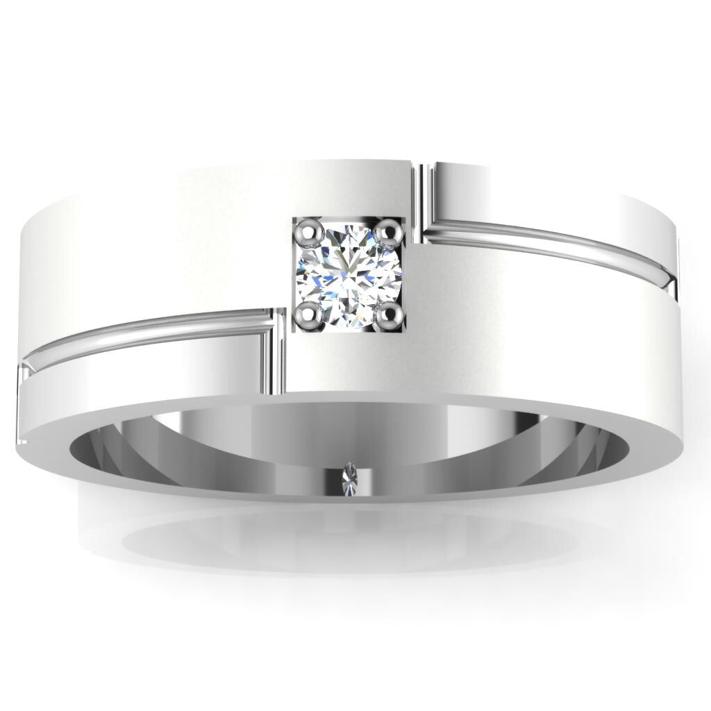 Mens Stackable Rings Mens Solitaire Diamond Engagement Ring, Mens Wide Shank Diamond Ring ...
