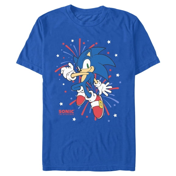 Mens Sonic the Hedgehog 4th of July Fireworks T Shirt