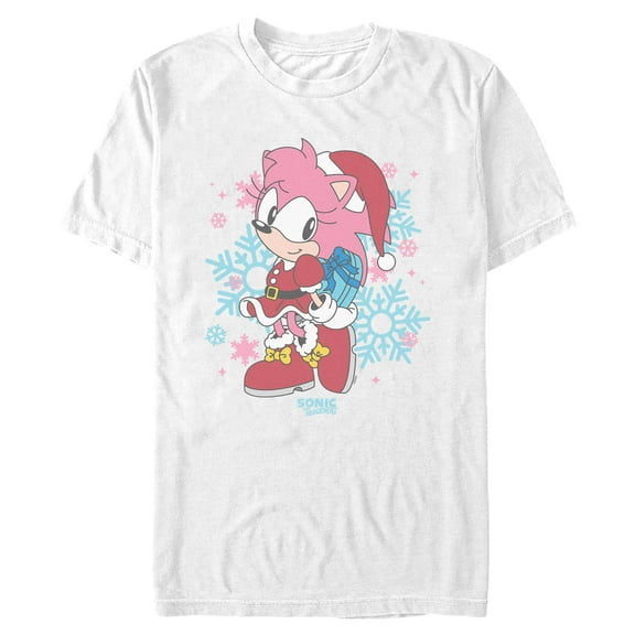 Mens Sonic the Hedgehog Amy Rose Santa Costume T Shirt
