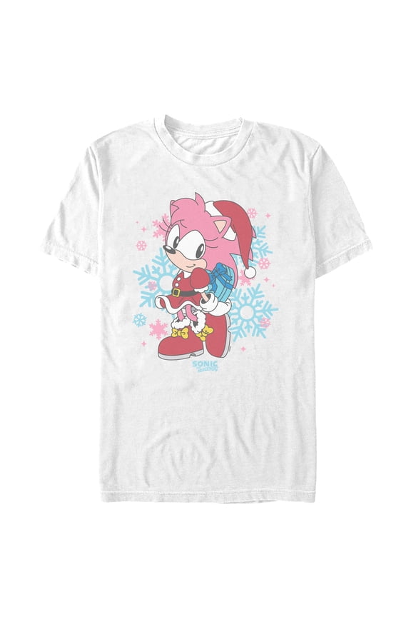 Mens Sonic the Hedgehog Amy Rose Santa Costume T Shirt