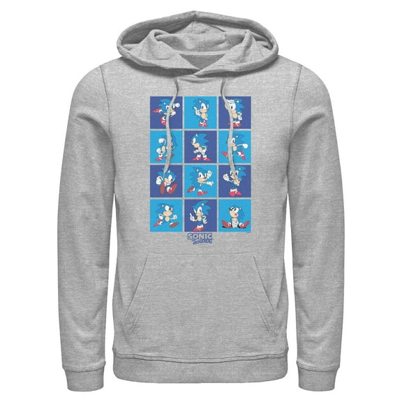 Mens Sonic the Hedgehog Classic Poses Lightweight Hoodie