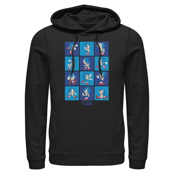Mens Sonic the Hedgehog Classic Poses Lightweight Hoodie