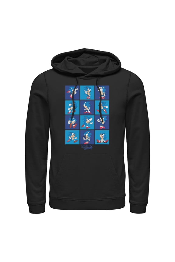 Mens Sonic the Hedgehog Classic Poses Lightweight Hoodie