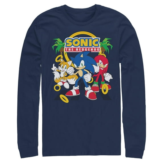 Mens Sonic the Hedgehog Classic Trio Pose Long Sleeve Shirt