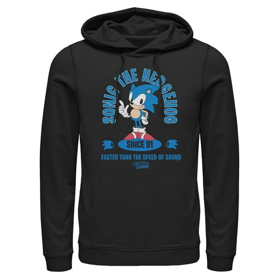Mens Sonic the Hedgehog Faster Than the Speed of Sound Lightweight Hoodie