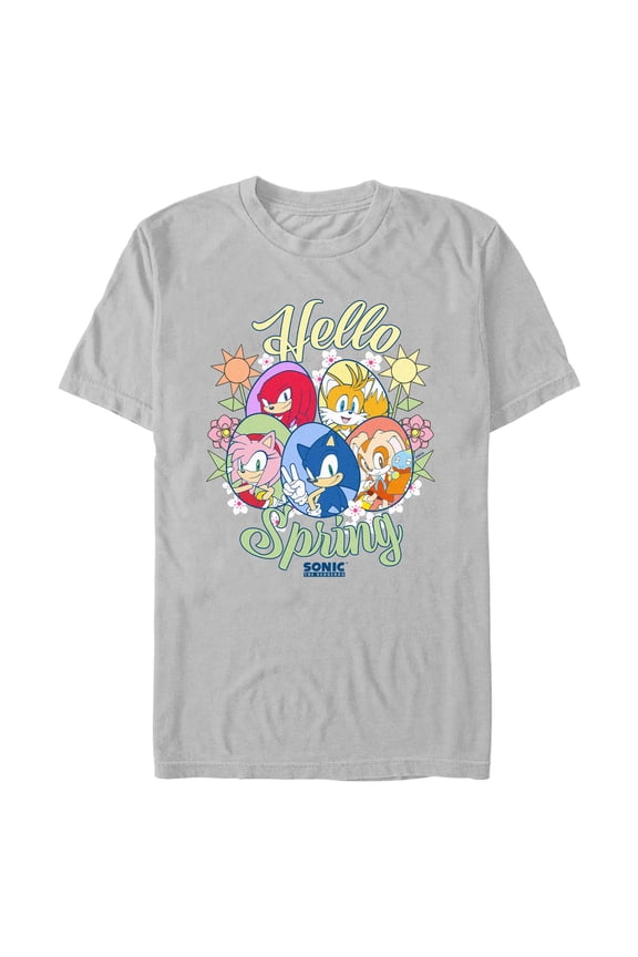 Mens Sonic the Hedgehog Hello Spring Faces T Shirt