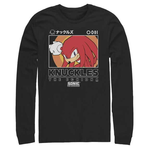 Mens Sonic the Hedgehog Knuckles Portrait Long Sleeve Shirt