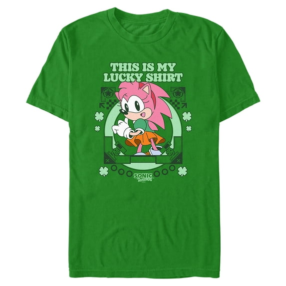 Mens Sonic the Hedgehog My Lucky Clover Amy T Shirt