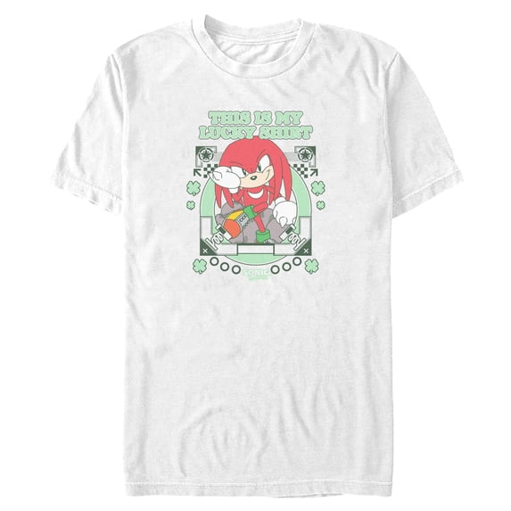 Mens Sonic the Hedgehog My Lucky Clover Knuckles T Shirt