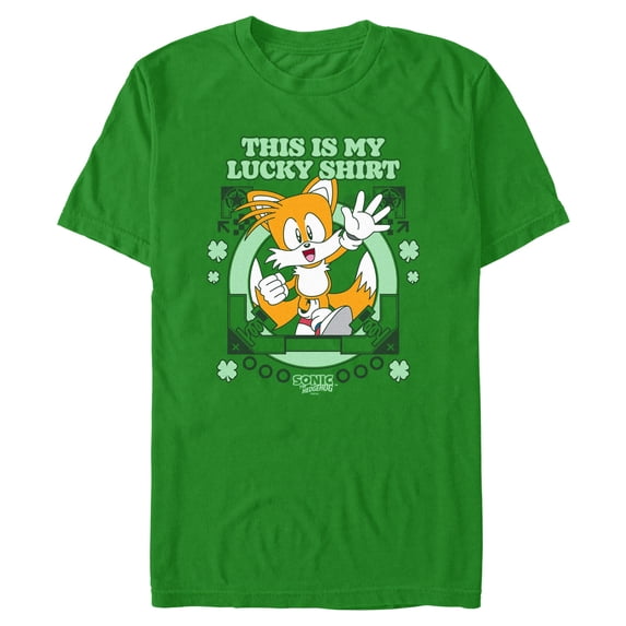 Mens Sonic the Hedgehog My Lucky Clover Tails T Shirt