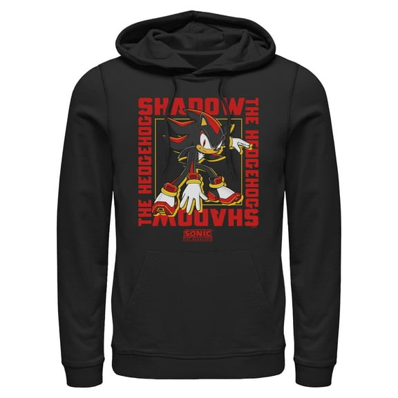 Mens Sonic the Hedgehog Shadow Text Frame Lightweight Hoodie