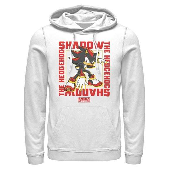 Mens Sonic the Hedgehog Shadow Text Frame Lightweight Hoodie