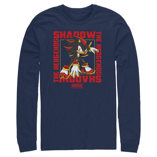 Mens Sonic the Hedgehog Shadow Text Frame Long Sleeve Shirt