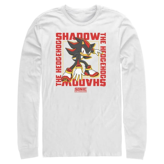 Mens Sonic the Hedgehog Shadow Text Frame Long Sleeve Shirt