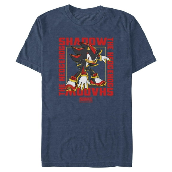 Mens Sonic the Hedgehog Shadow Text Frame T Shirt