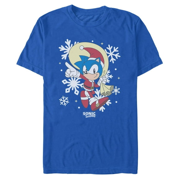 Mens Sonic the Hedgehog Snowflake Santa Costume Gift Bag T Shirt