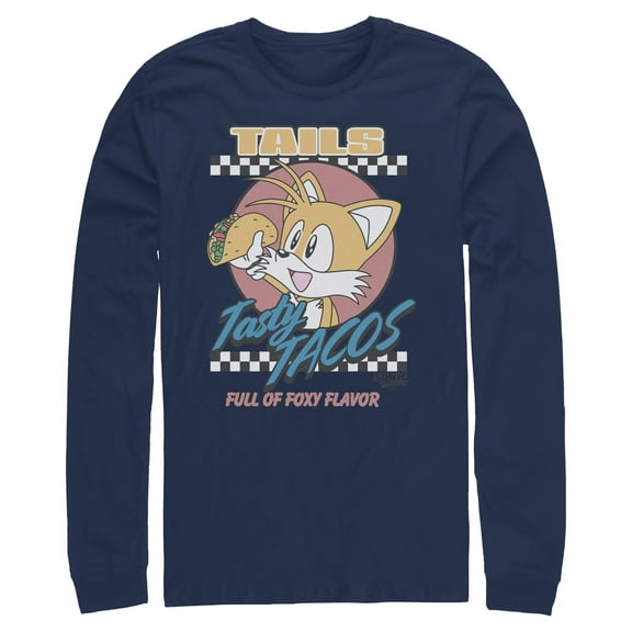 Mens Sonic the Hedgehog Tails Tasty Tacos Long Sleeve Shirt
