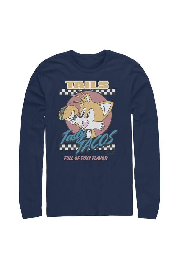 Mens Sonic the Hedgehog Tails Tasty Tacos Long Sleeve Shirt