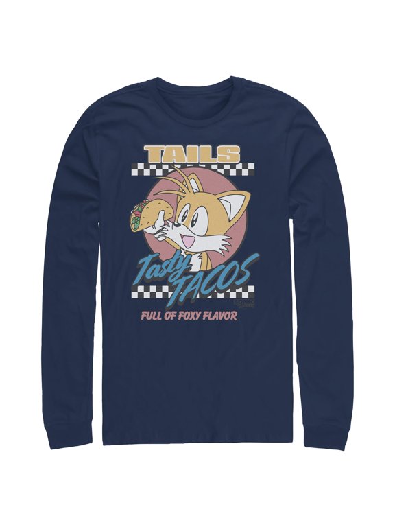 Mens Sonic the Hedgehog Tails Tasty Tacos Long Sleeve Shirt