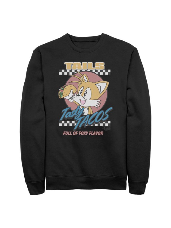 Mens Sonic the Hedgehog Tails Tasty Tacos Sweatshirt