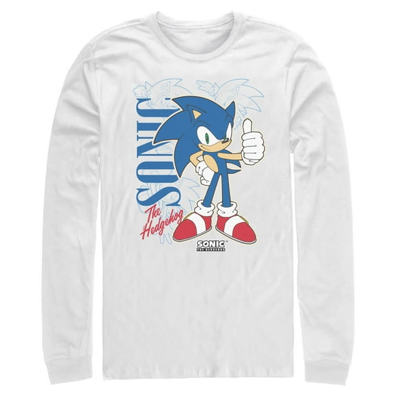 Mens Sonic the Hedgehog Thumbs Up Long Sleeve Shirt