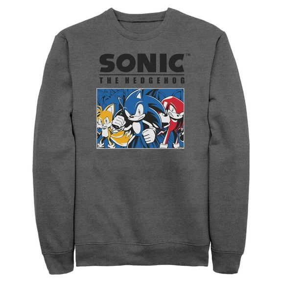 Mens Sonic the Hedgehog Trio Group Shot Sweatshirt
