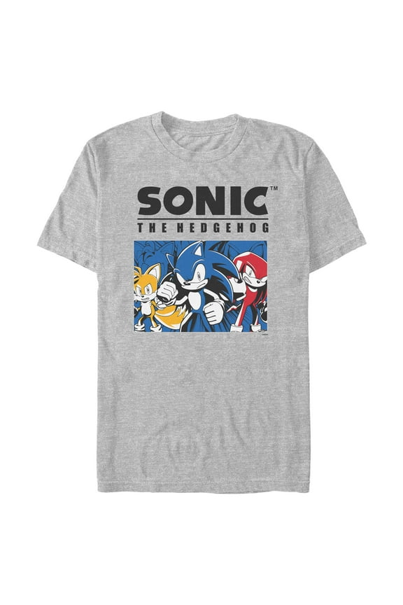Mens Sonic the Hedgehog Trio Group Shot T Shirt
