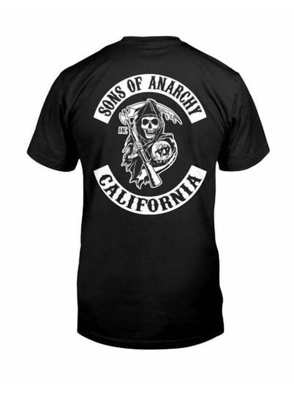 Mens Sons Of Anarchy Screen Printed Black T Shirt
