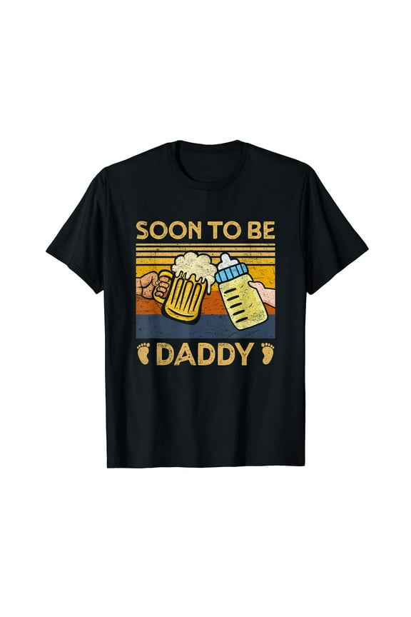Mens Soon To Be Dad Est 2023 New Daddy Gifts First Time Dad Black T-Shirt Gift