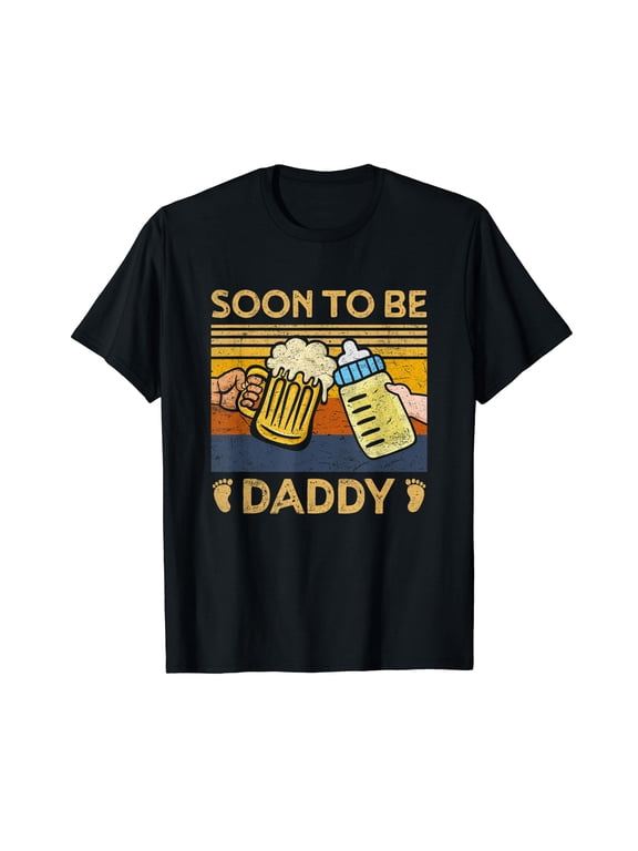 Mens Soon To Be Dad Est 2023 New Daddy Gifts First Time Dad Black T-Shirt Gift