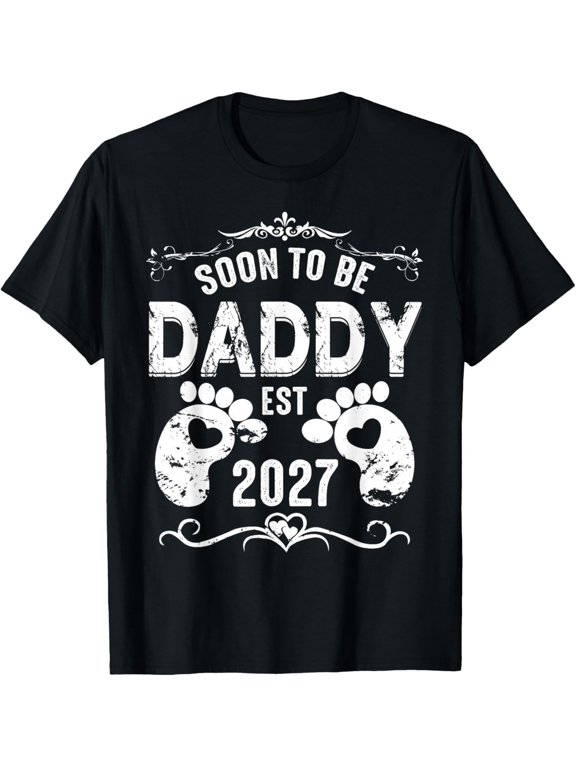 Mens Soon to Be Daddy est.2027 Promoted to Dad T-Shirt