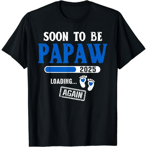 Mens Soon to Be Papaw Again 2025 Promoted to Papaw T-Shirt