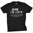 thumbnail image 1 of Mens Sorry I'm Late T Shirt Funny Sarcastic Sleeping Tee for Guys Graphic Tees, 1 of 6