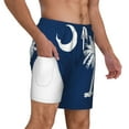 thumbnail image 1 of Mens South Carolina Flag Swimming Trunks with Compression Liner Beach Quick Dry Swim Shorts, 1 of 6