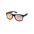 thumbnail image 1 of Mens Spectrum Color Mirror Hipster Horn Rim Woodgrain Sunglasses Black Grey Wood Red Mirror, 1 of 4