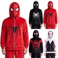thumbnail image 1 of Mens Spider Hoodies with Pockets Full Face Graphic Hooded Sweatshirt Unisex Flannel Oversize Goth Jacket Y2k Punk Streetwear Zip up Hoodie Spider Caps Red 4XL, 1 of 8