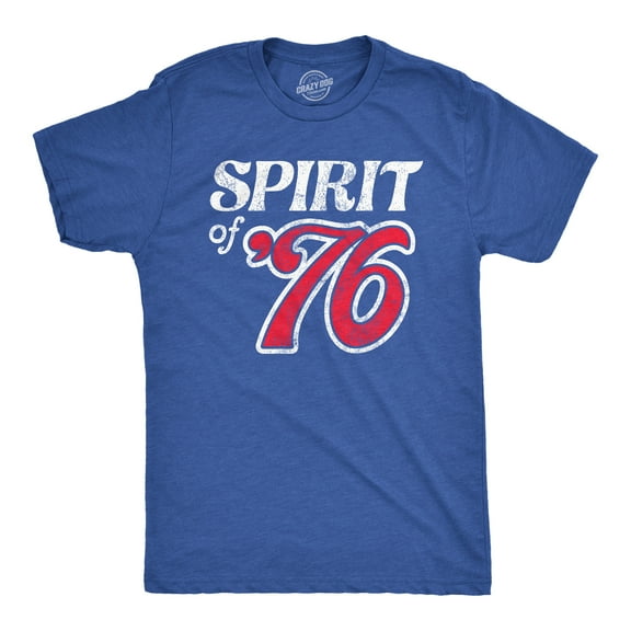 Mens Spirit Of 76 T Shirt Funny Fourth Of July Party Patriotic 1776 Tee for Guys Graphic Tees