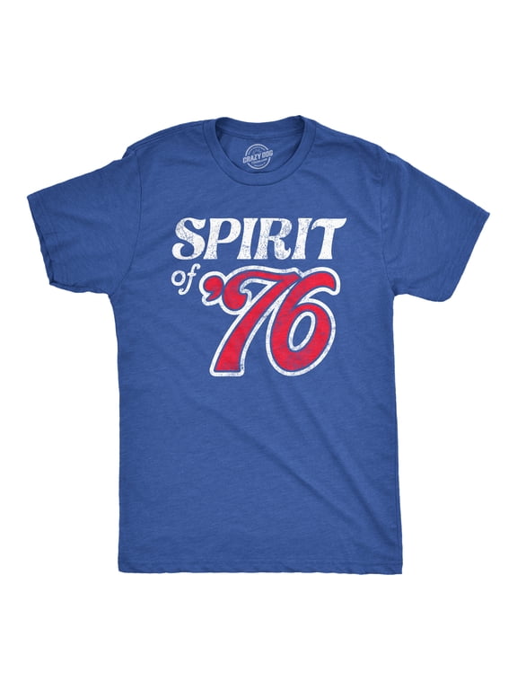 Mens Spirit Of 76 T Shirt Funny Fourth Of July Party Patriotic 1776 Tee for Guys Graphic Tees