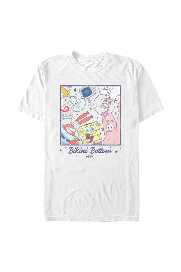Mens SpongeBob SquarePants Bikini Bottom 1999 Group Shot T Shirt