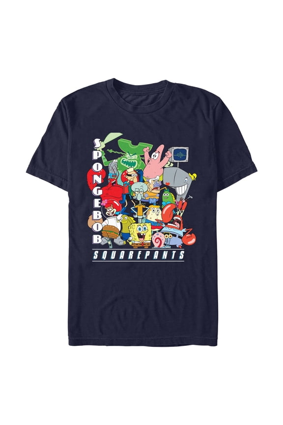 Mens SpongeBob SquarePants Bikini Bottom Group Collage T Shirt