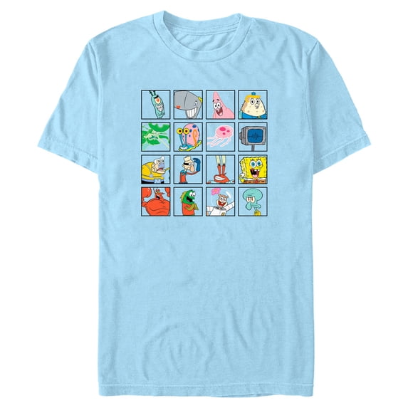 Mens SpongeBob SquarePants Bright Character Grid T Shirt